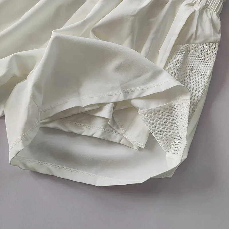 여성용 요가 반바지 하이 웨이스트 스포츠 피트니스 2 in 1 운동 반바지 러닝 팬츠 스포츠 반바지 캐주얼 체육관 빠른 건조 반바지