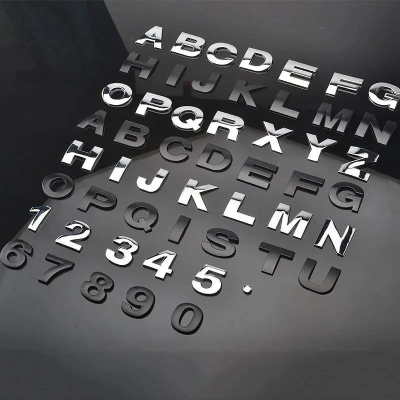 3D 금속 DIY 스타일링 문자 단어 알파벳 엠블럼 데칼, 숫자 라벨링 자동차 스티커, 후면 트렁크 로고 디지털 배지 액세서리 title=3D 금속 DIY 스타일링 문자 단어 알파벳 엠블럼 데칼, 숫자 라벨링 자동차 스티커, 후면 트렁크 로고 디지털 배지 액세서리 