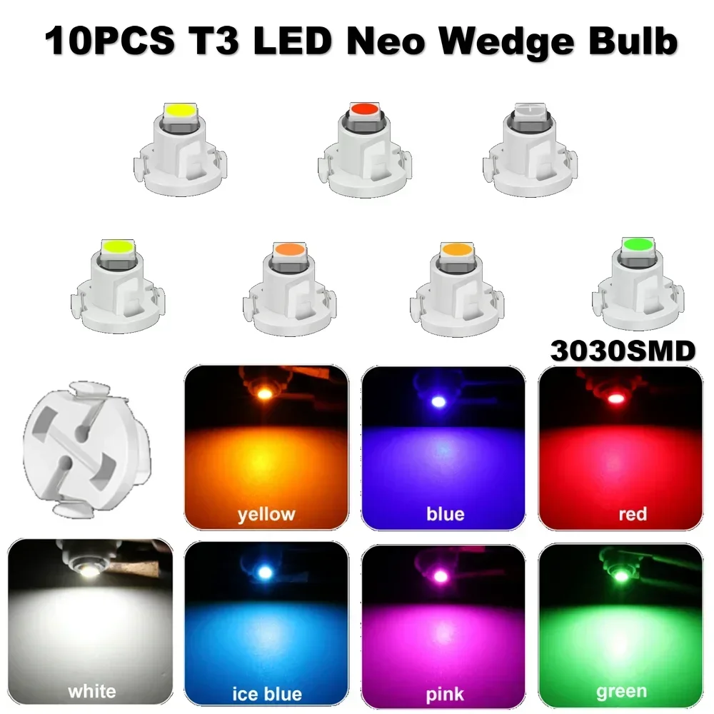 10Pcs T3 LED T4.2 T4.7 Led 전구 Canbus 3030SMD 자동차 인테리어 조명 표시기 웨지 대시 보드 온난화 악기 램프 12V 자동 title=10Pcs T3 LED T4.2 T4.7 Led 전구 Canbus 3030SMD 자동차 인테리어 조명 표시기 웨지 대시 보드 온난화 악기 램프 12V 자동 