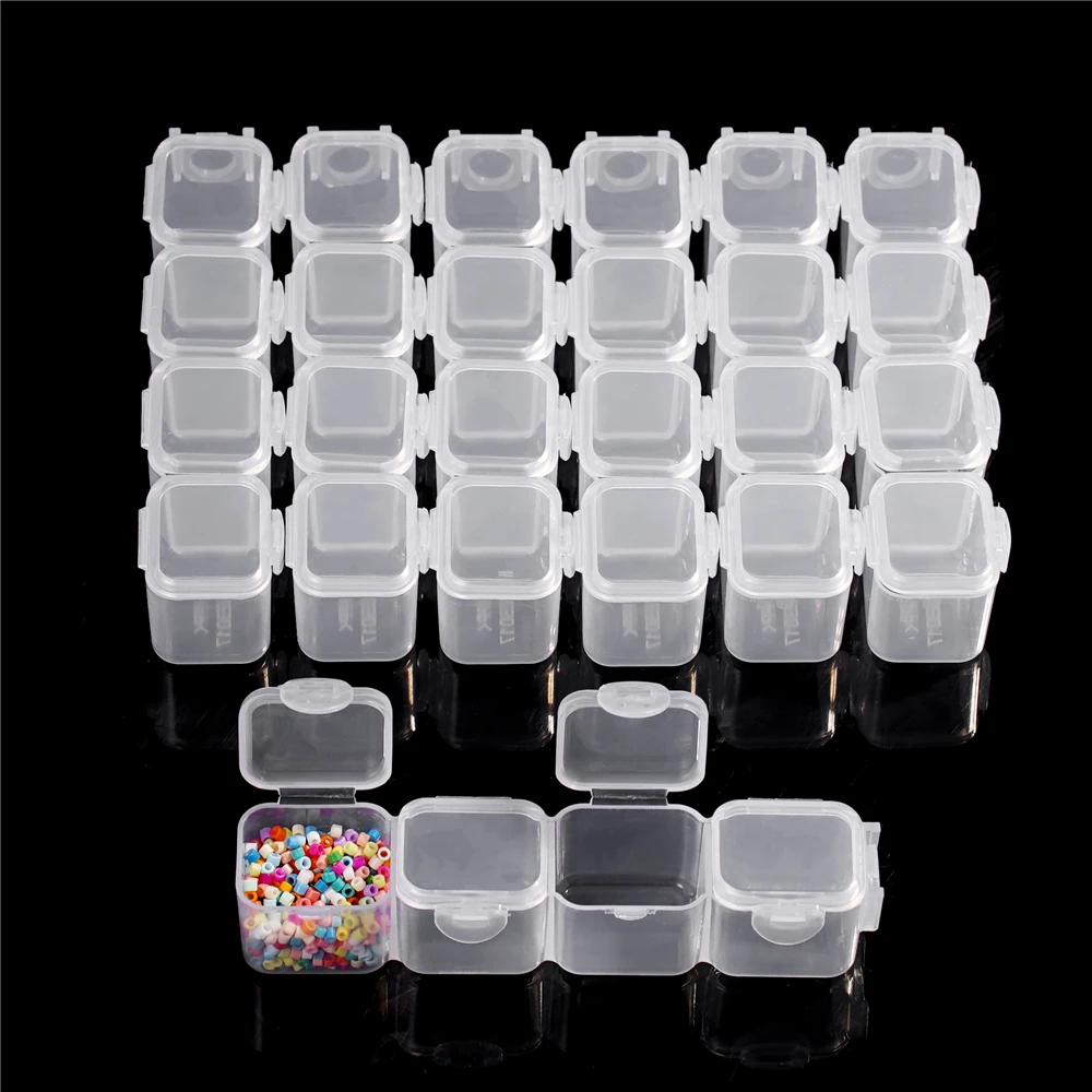 28 Girds 조정 가능한 플라스틱 스토리지 박스 비즈 링 펜던트 상자 쥬얼리 네일 아트 다이아몬드 페인팅 액세서리 컨테이너 상자
