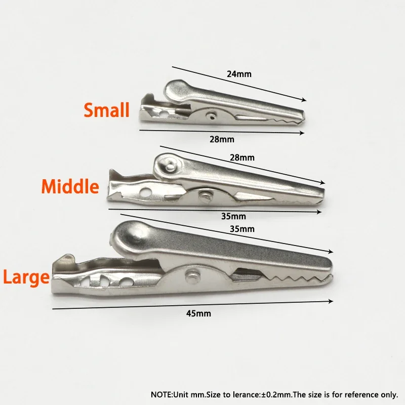 28 35 45mm 금속 악어 클립 G98 악어 전기 클램프 테스트 프로브 미터 검정색 빨간색 플라스틱 부팅 자동차 자동 배터리