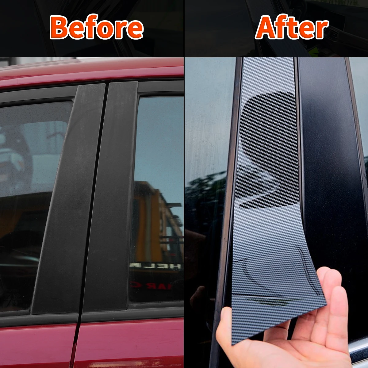 탄소 섬유 스티커 자동차 도어 씰 보호 필름 자동 도어 씰 가장자리 사이드 미러 B 필러 용 방수 스크래치 테이프