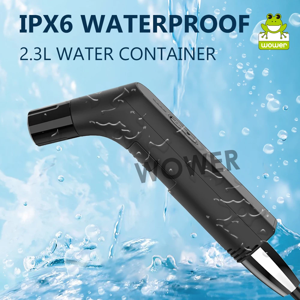 Wower 개인 위생 청소용 휴대용 전기 비데2.3L Shattaf 충전식 여행 캠핑 비데 샤워 분무기