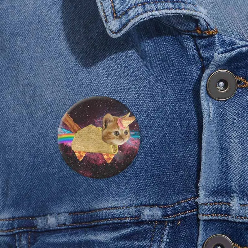 재미 있은 무지개 외계인 고양이 에나멜 핀 의류 가방 액세서리 브로치 만화 공상 과학 배지 쥬얼리 어린이 친구를위한 선물