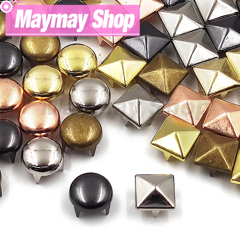 100Pcs 6-12mm 금속 4 발톱 리벳 광장/라운드 스파이크 스터드 피라미드 리벳 의류 신발 가방 벨트 펑크 DIY Leathercraft title=100Pcs 6-12mm 금속 4 발톱 리벳 광장/라운드 스파이크 스터드 피라미드 리벳 의류 신발 가방 벨트 펑크 DIY Leathercraft 