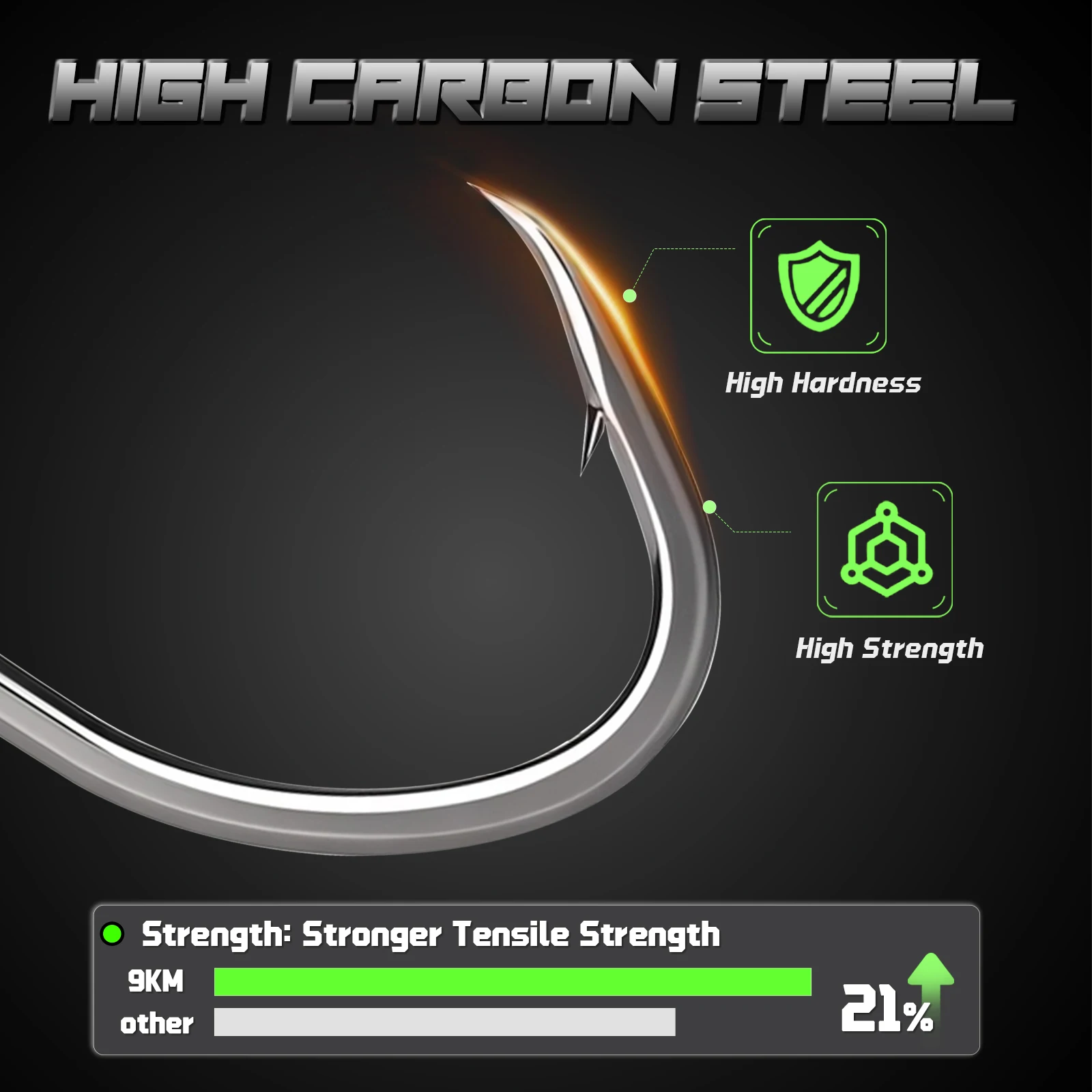 9KM 낚시 트레블 후크 하드 미끼에 높은 탄소강 Brabed 샤프 트리플 후크 낚시 후크 바닷물 낚시 액세서리