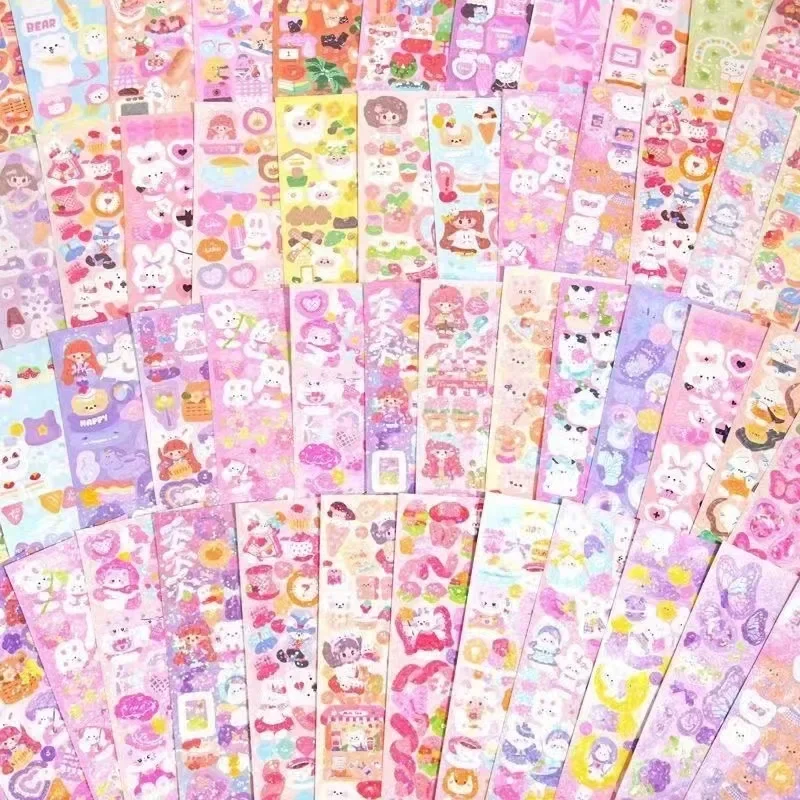 귀여운 만화 스티커 핸드북 스티커, DIY 장식 캠퍼스 학생 장식, 학교 사무실 문구 용품, 20 개, 50 개, 100 개