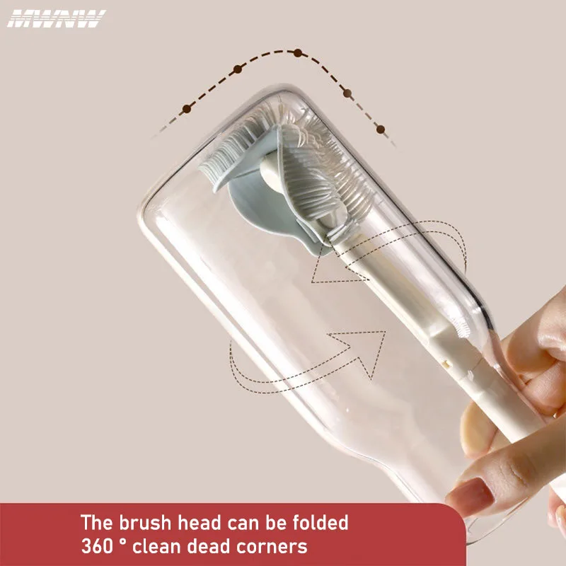   실리콘 우유 병 브러시 컵 스크러버 유리 클리너 롱 핸들 음료 병 깨끗한 브러시 주방 청소 도구