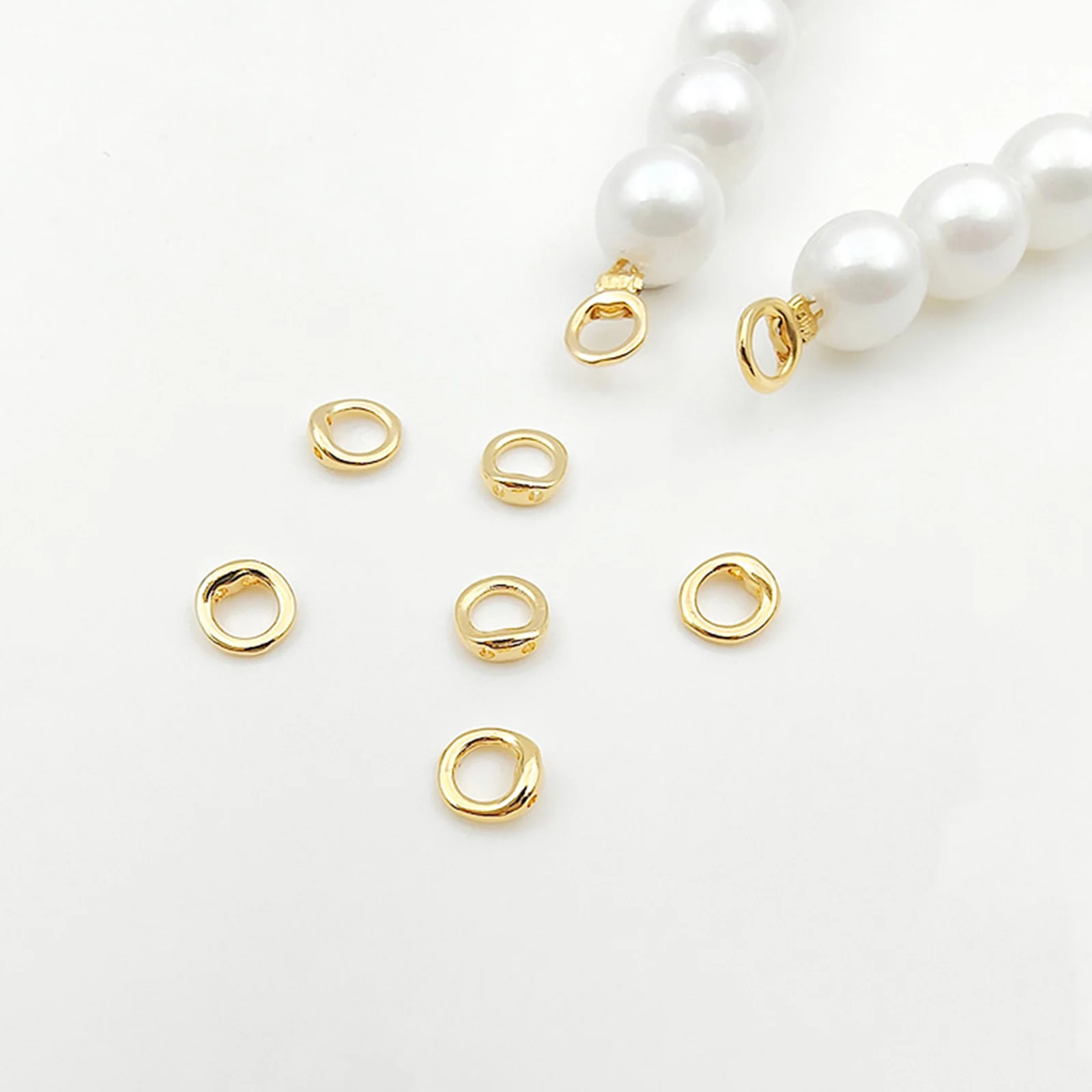 10pcs 황동 끝 구슬 팁 더블 구멍 커넥터 반지 목걸이 팔찌 쥬얼리에 대 한 엔드 캡 액세서리 5.5mm 직경 만들기.