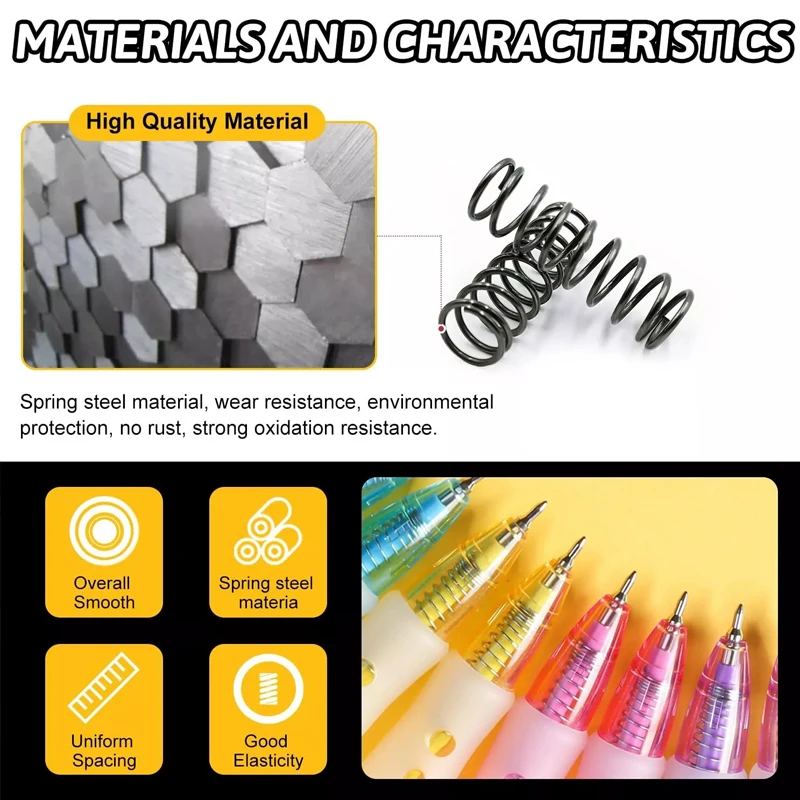 마이크로 소형 압축 용수철, 길이 5mm ~ 50mm, OD 2mm, 3mm, 4mm, 5mm, 6mm, 7mm, 8mm, 9mm, 10 개/로트, 0.2mm, 0.3mm, 0.4mm