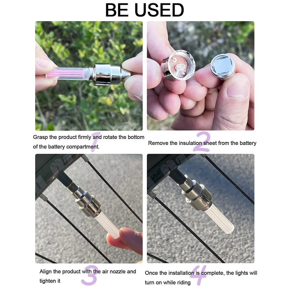 LED 자전거 밸브 라이트, 네온 자전거 스포크 라이트, 자전거 타이어 밸브 라이트, 야간 주행 경고등 자전거 액세서리