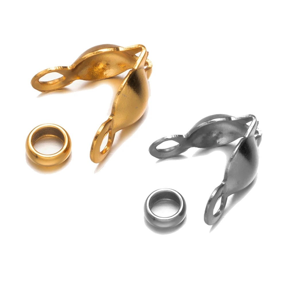 50pcs 스테인레스 스틸 크림프 비드 팁 매듭 커버 쥬얼리 만들기 공예 DIY에 대 한 50pcs 엔드 캡과 대합 조개 접이식 비드 팁 title=50pcs 스테인레스 스틸 크림프 비드 팁 매듭 커버 쥬얼리 만들기 공예 DIY에 대 한 50pcs 엔드 캡과 대합 조개 접이식 비드 팁 