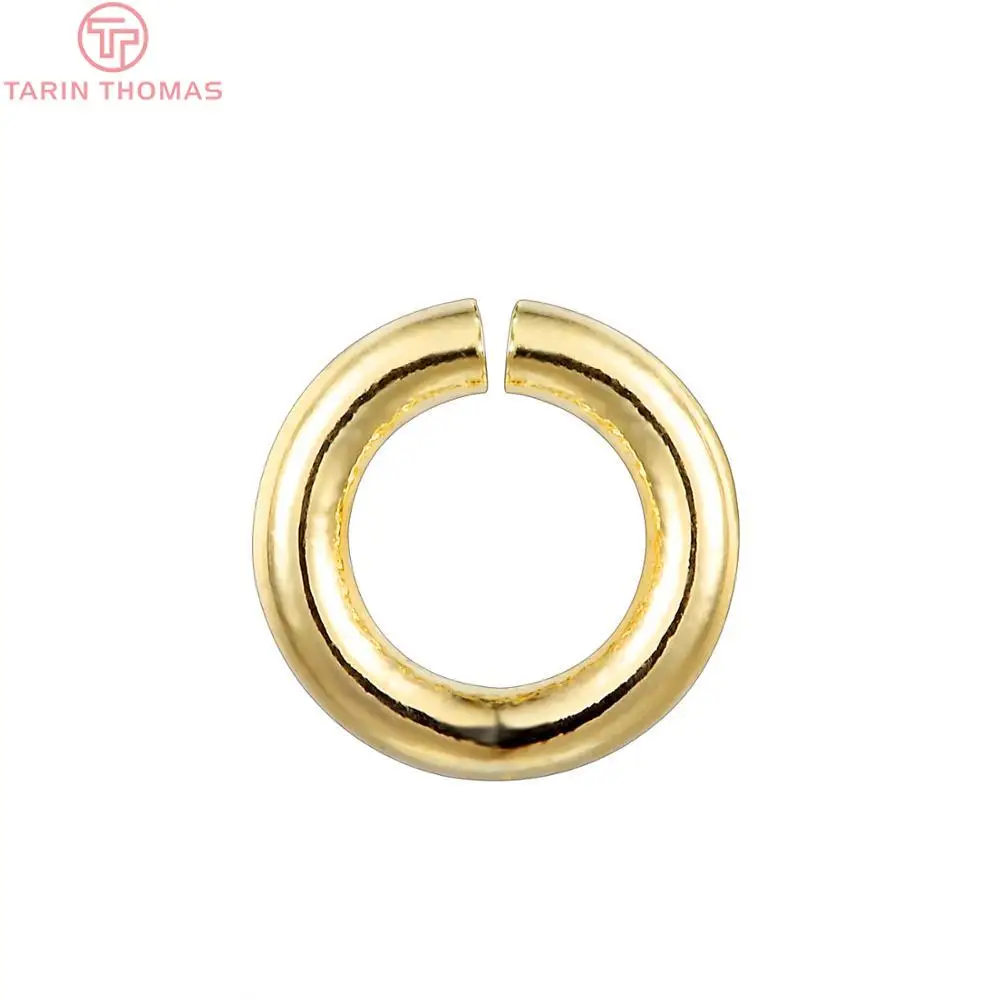 (3622) 50PCS 24K 골드 컬러 진짜 실버 컬러 도금 황동 점프 링 분할 링 보석 찾기 귀걸이 액세서리 도매