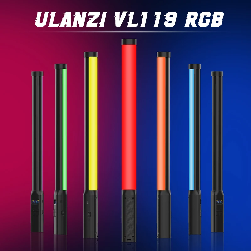 Ulanzi VL119 핸드 헬드 RGB 다채로운 스틱 라이트 19.68 인치 핸드 헬드 LED 라이트 완드 CRI 95 + 2500K-9000K 사진 스튜디오 램프 title=Ulanzi VL119 핸드 헬드 RGB 다채로운 스틱 라이트 19.68 인치 핸드 헬드 LED 라이트 완드 CRI 95 + 2500K-9000K 사진 스튜디오 램프 