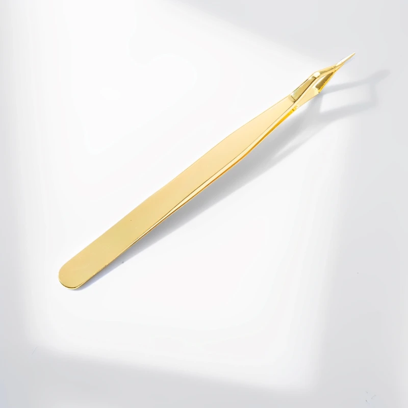 새로운 속눈썹 연장 핀셋 안티 슬립 스테인레스 스틸 곡선 팁 스트레이트 핀셋 고정밀 네일 아트 메이크업 뷰티 도구