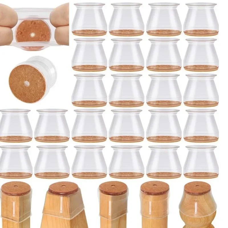 의자 다리 캡 실리콘 발 보호대 패드, 가구 테이블 커버, 양말 플러그 커버, 가구 레벨링 발 홈 장식, 24 개, 4 개