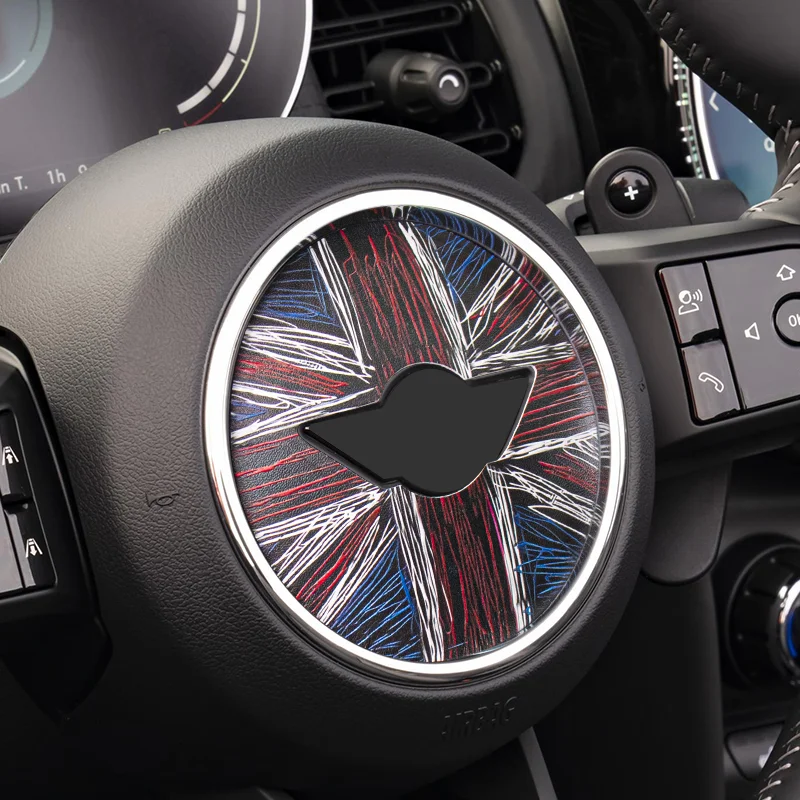 자동차 스티어링 휠 스티커 미니 쿠퍼 R55 R56 R57 R60 R50 R52 R53 F56 F54 F60 PU 가죽 스티커 인테리어 자동차 액세서리