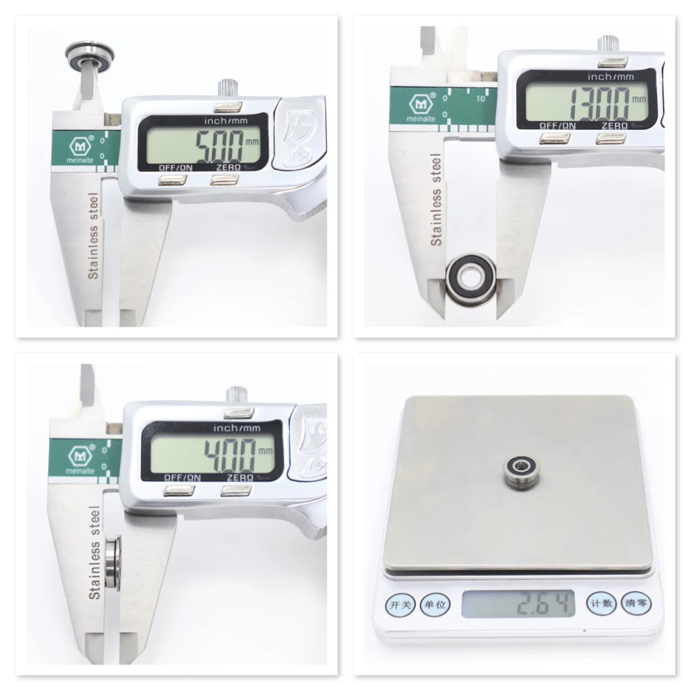 FUSHI F695 2RS 베어링 5*13*4mm 10 개, ABEC-7 플랜지 미니어처 F695 RS 볼 베어링 F695RS, VORON Mobius 2/3 2/4 3D 프린터용