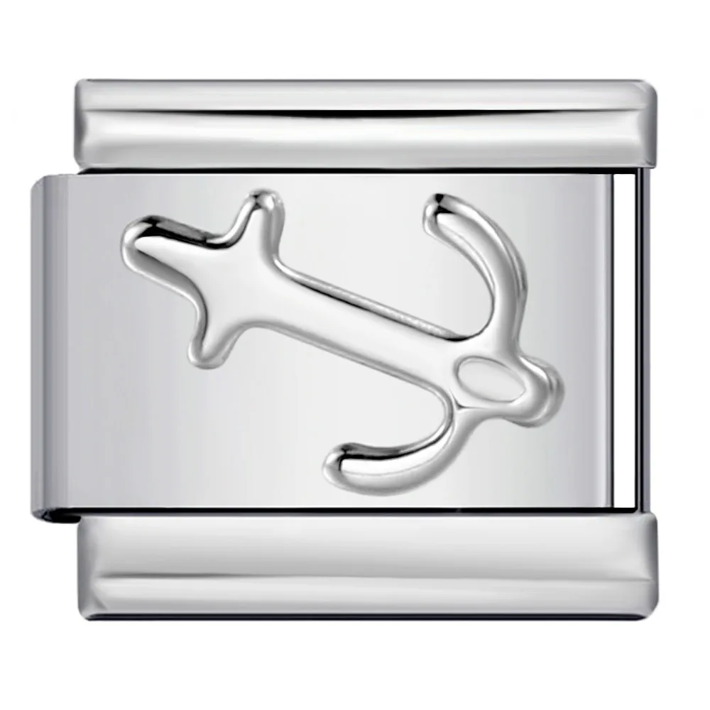 2025 새로운 제기 실버 패턴 모듈 형 이탈리아어 매력 링크 맞는 9mm 팔찌 스테인레스 스틸 여성을 만들기