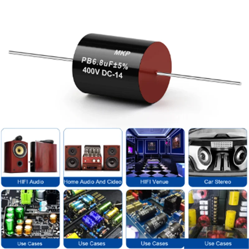 2Pcs MKP 시리즈 400V 0.1uF-47uF Audiophile 주파수 분할 오디오 커패시터 분배기 0.1UF 0.22 0.47 1 2.2UF 4.7UF 스피커 오디오