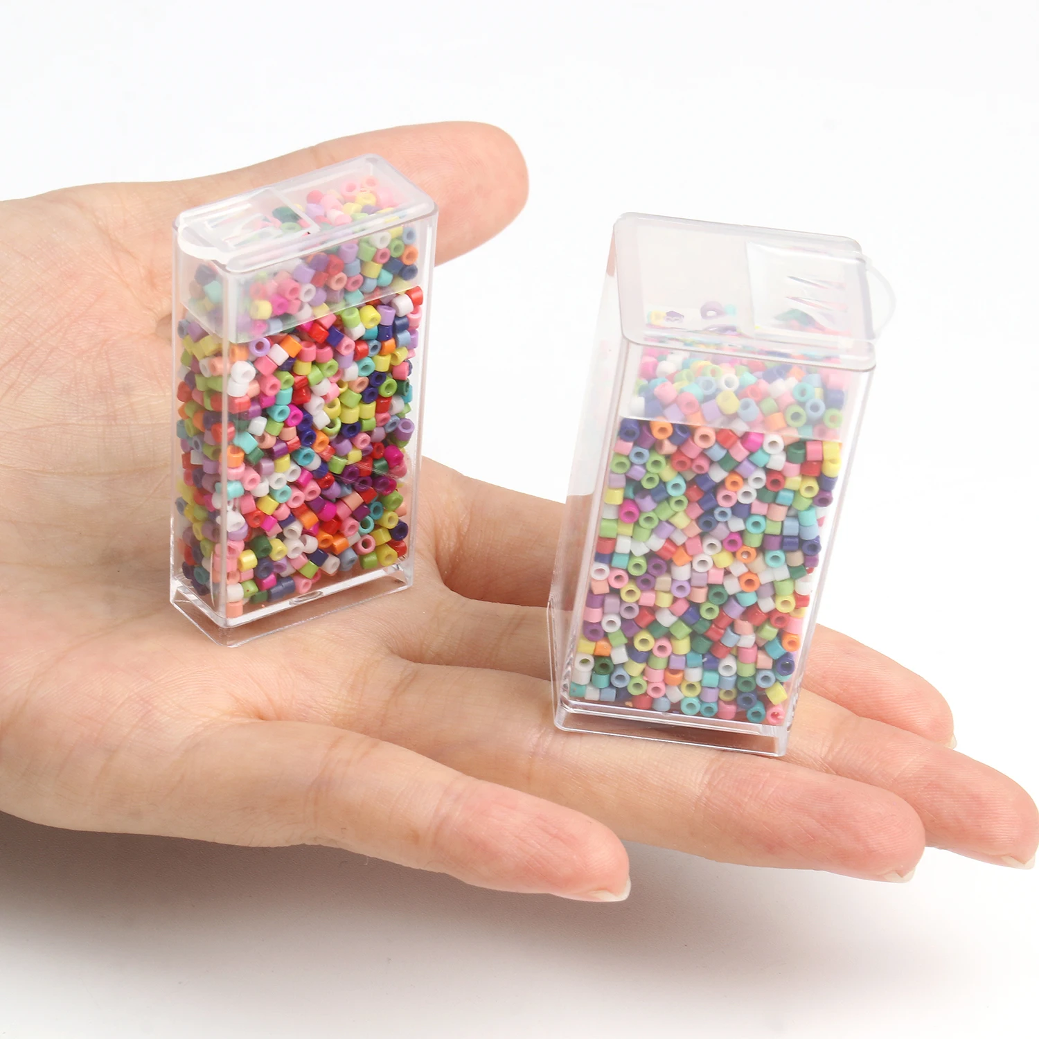 체코 유리 시드 비즈 튜브 모양 박스 비즈 액세서리, 쥬얼리 제작 DIY 팔찌 재료 공급 업체, 1 박스, 도매, 2mm