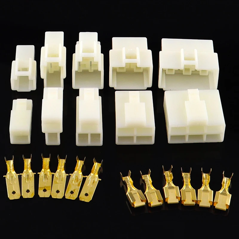 1 세트 6.3mm 1/2/3/4/6/8/12P/14 핀 자동차 6.3 전기 와이어 커넥터 남성 여성 케이블 터미널 플러그 키트 ebike car