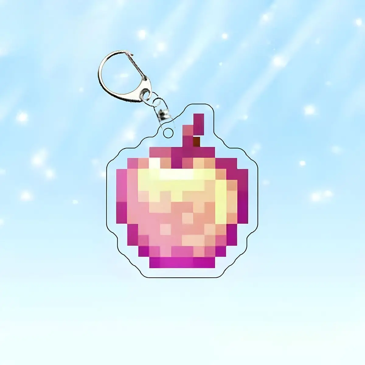 2-10 개/대 불멸의 다이아몬드 검의 토템 매혹적인 황금 사과 키 체인 곡괭이 모델 장난감 열쇠 고리 펜던트 수집