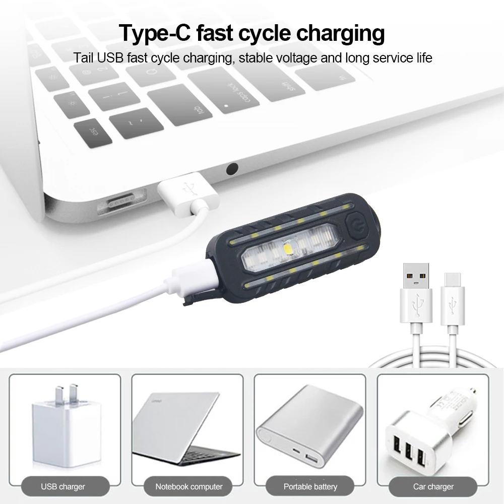 경찰을위한 키 체인 손전등 USB 충전 LED 손전등 어깨 클립 조명 경고 깜박이는 빛 야외 작업 조명 램프