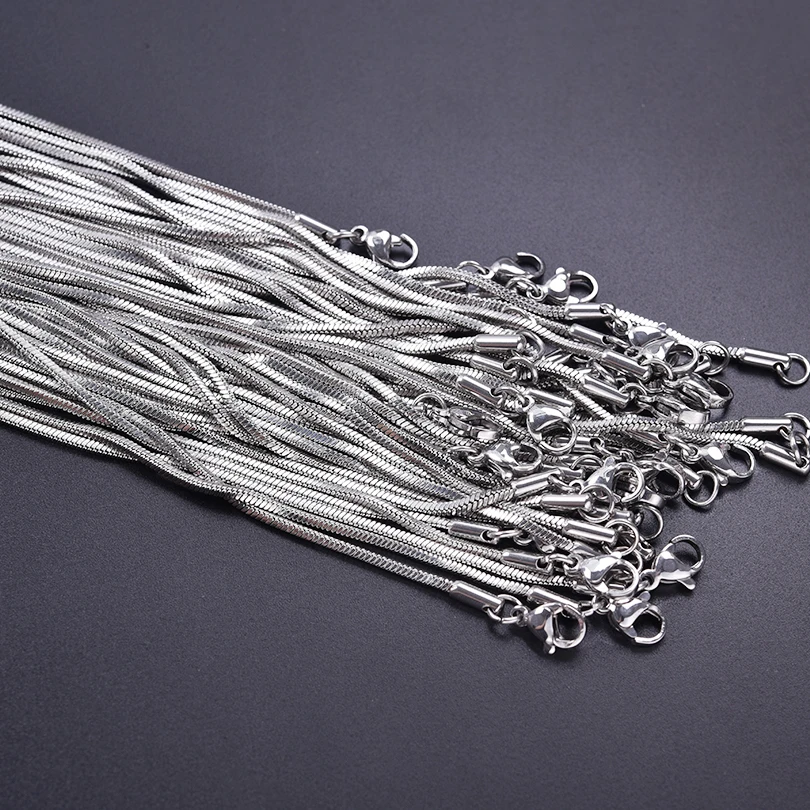 여성을위한 도매 45/50/60/70cm 스네이크 체인 목걸이 스테인레스 스틸 목걸이 남성 액세서리 빈티지 쥬얼리 Collares Hombre