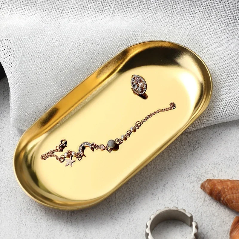 스테인레스 스틸 화장품 보관함 매니큐어 네일 아트 플레이트 족집게 가위 펜 컨테이너 광장 거짓 손톱 접시 도구