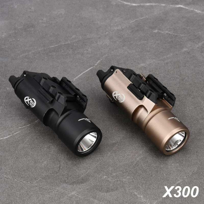 전술 Surefir X300 X300U 울트라 X300V XH35 금속 권총 총 스트로브 LED 라이트 맞는 20mm 레일 Airsoft 교수형 사냥 손전등