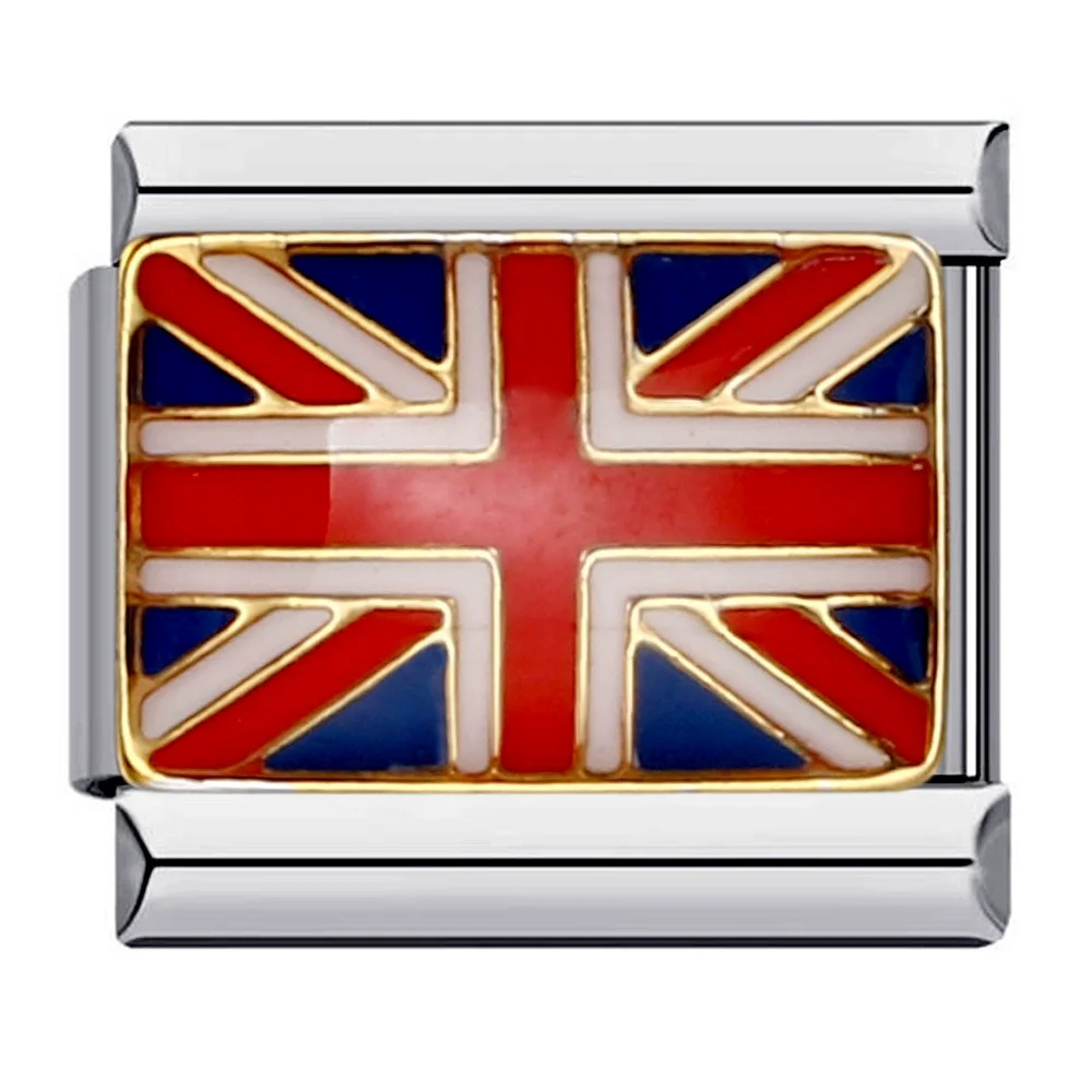 다른 국가 세계 국기 팔찌 모듈 이탈리아 팔찌 매력 링크 맞는 9mm 스테인레스 스틸 DIY 쥬얼리 선물