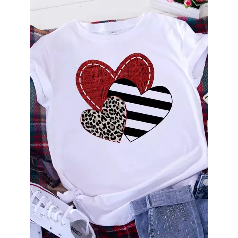 Brave Soul L 미국 복고풍 편지 사랑 흰색 티셔츠 여성 반팔 라운드 넥 느슨한 대형 캐주얼 탑 오버 사이즈