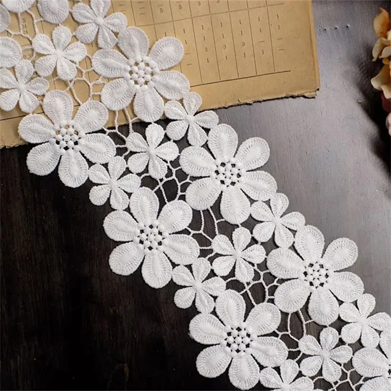 고품질 정교한 레이스 코튼 자수 리본 레이스 트림 스커트, 10CM 폭, 재봉 액세서리, 의류 장식 재료