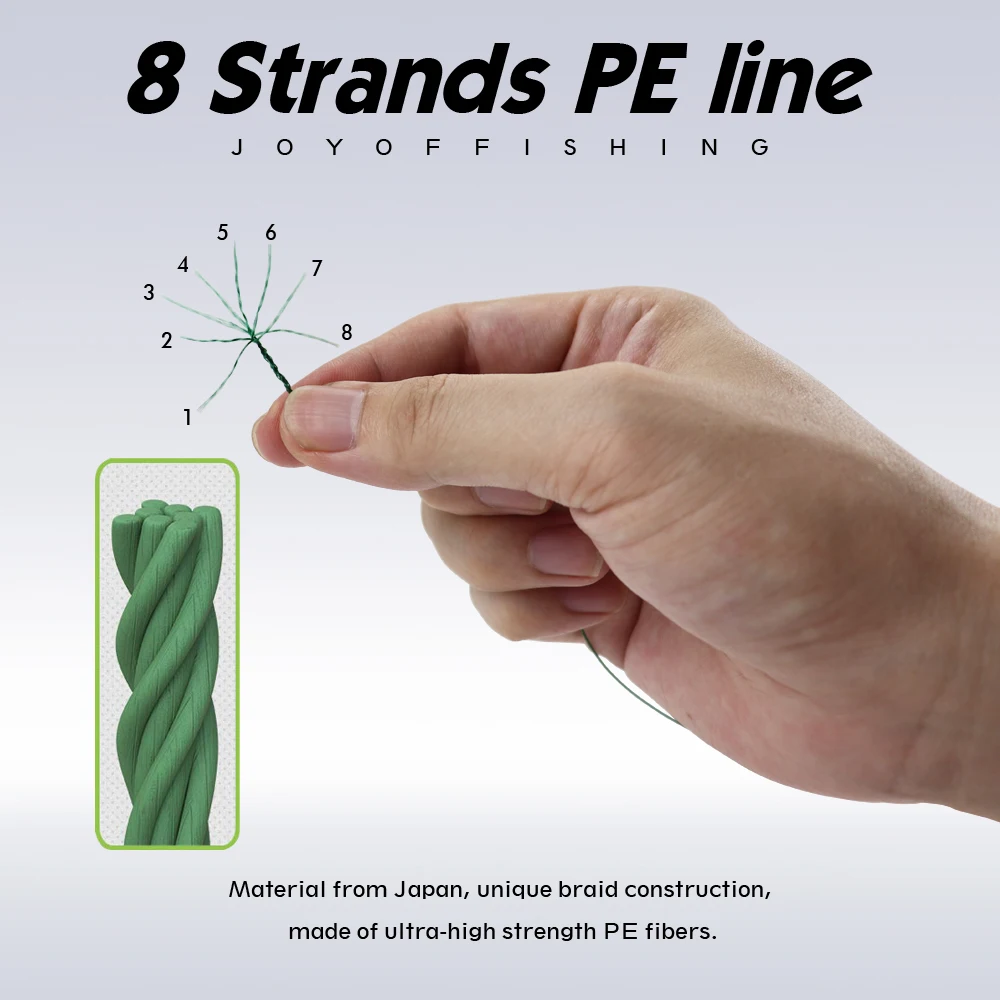 JOF 300M 500M 1000M 8 가닥 4 가닥 18-88LB PE 땋은 낚시 와이어 멀티 필라멘트 초강력 낚시 라인 일본 여러 가지 빛깔의