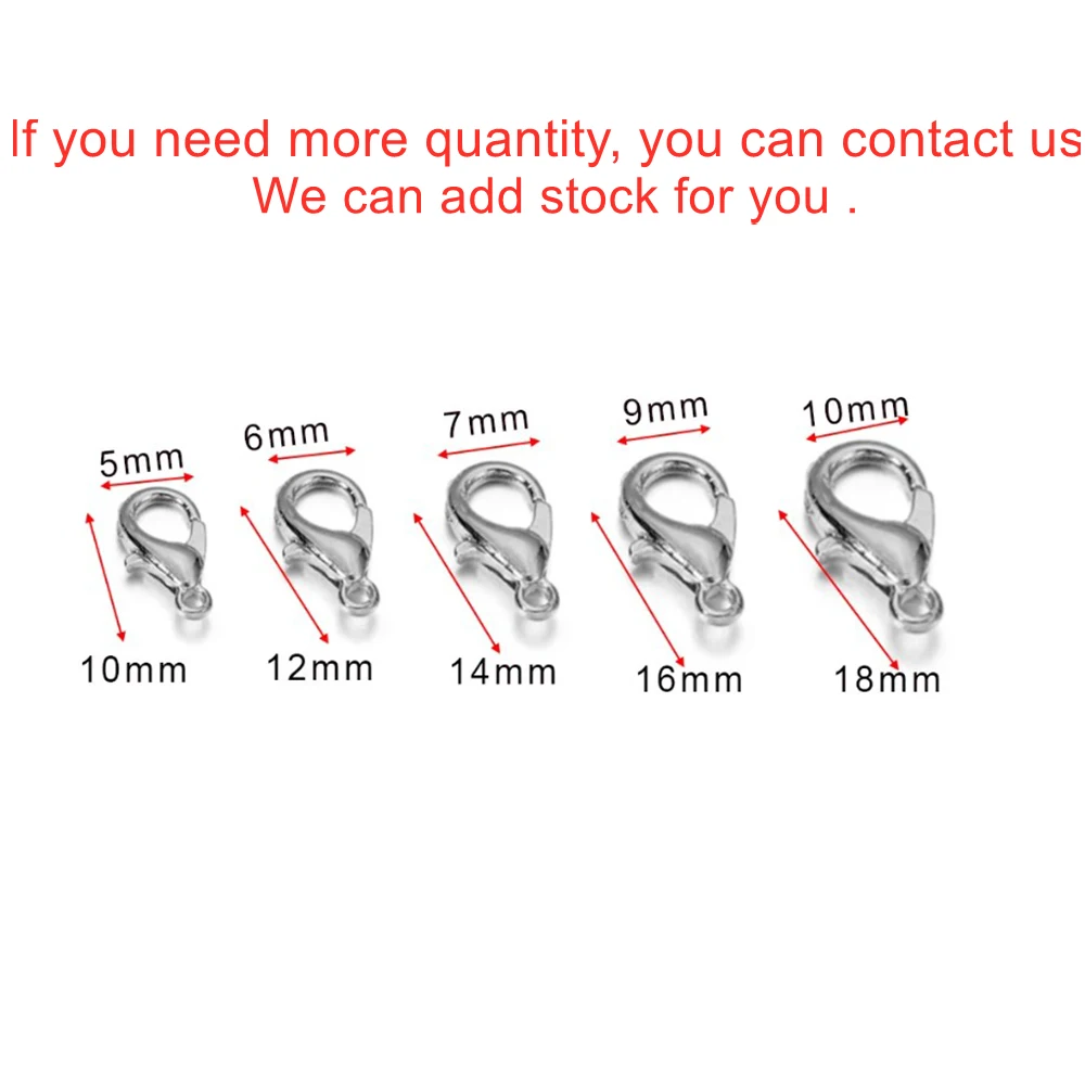 50 개/몫 쥬얼리 결과 쥬얼리에 대 한 합금 랍스터 걸쇠 후크 목걸이 팔찌 체인 만들기 DIY 용품 액세서리