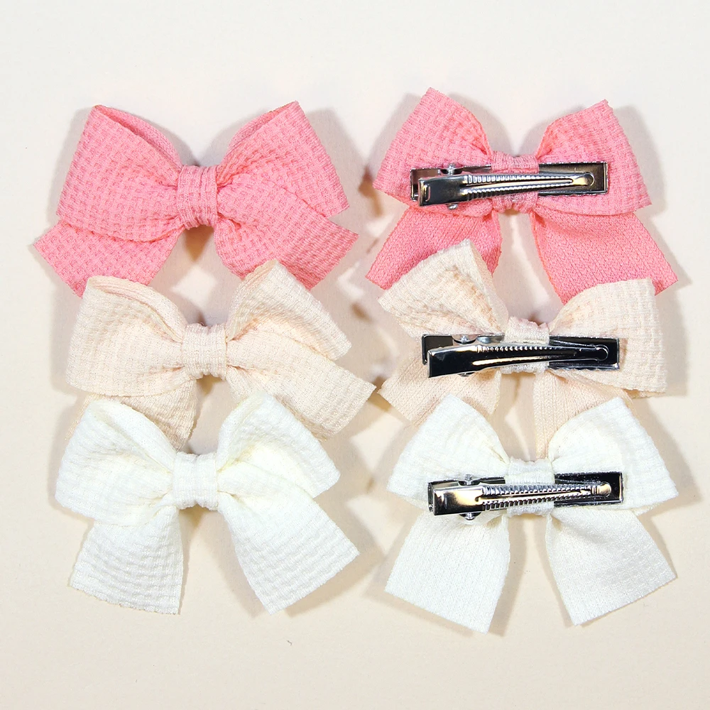 6/10 개/대 2025 패션 새로운 귀여운 리본 Bowknot 헤어 클립 어린이를위한 수제 아기 소녀 헤어 액세서리