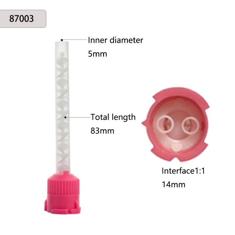 50/100PCS 치과 혼합 팁 실리콘 고무 혼합 팁 치과 인상 재료 혼합 튜브 틀니 실험실 컬러 튜브