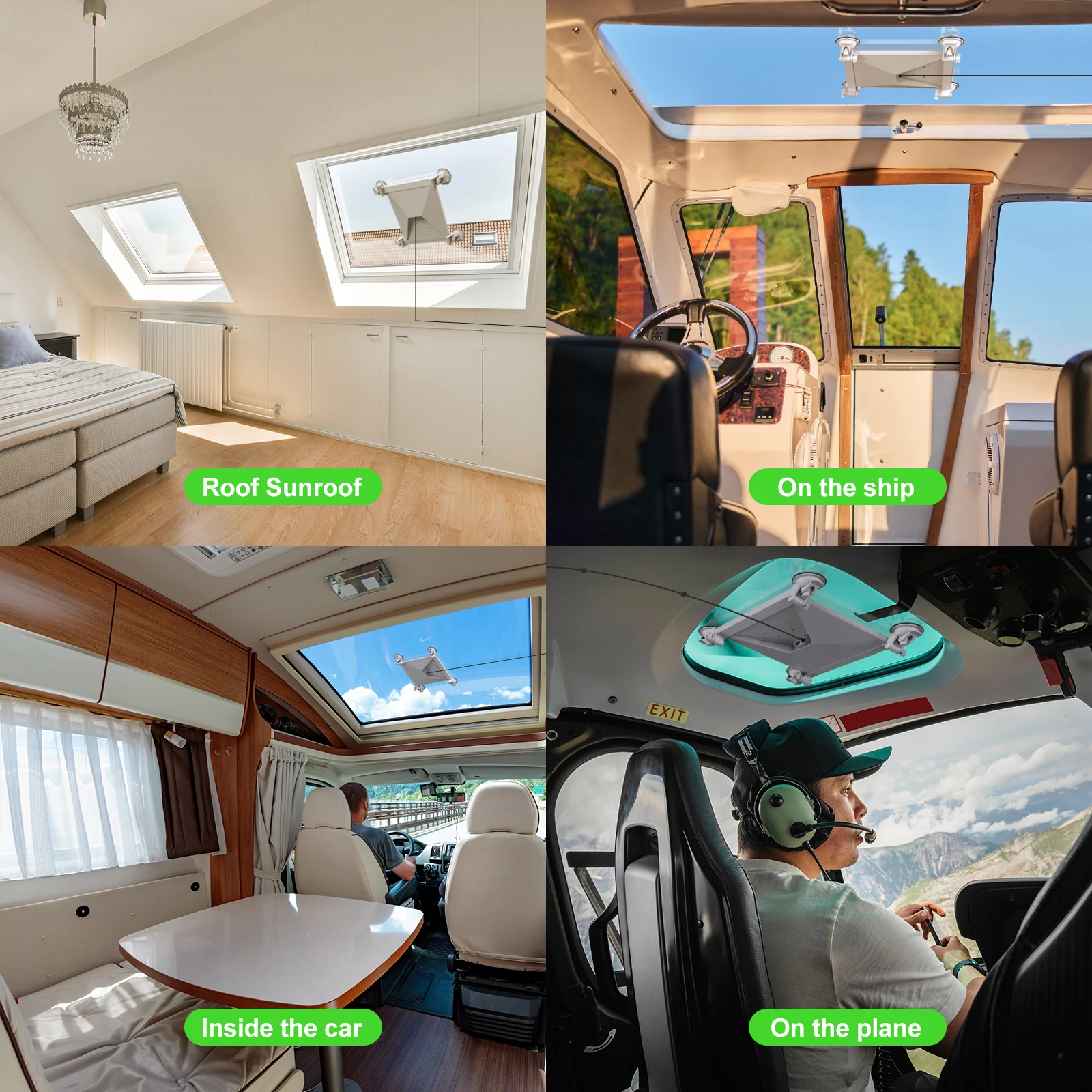 Starlink 미니 흡입 컵 마운트 Starlink 미니 접시 안테나 용 자동차 선 루프/전면 창/후면 창용 Starlink 장착 키트