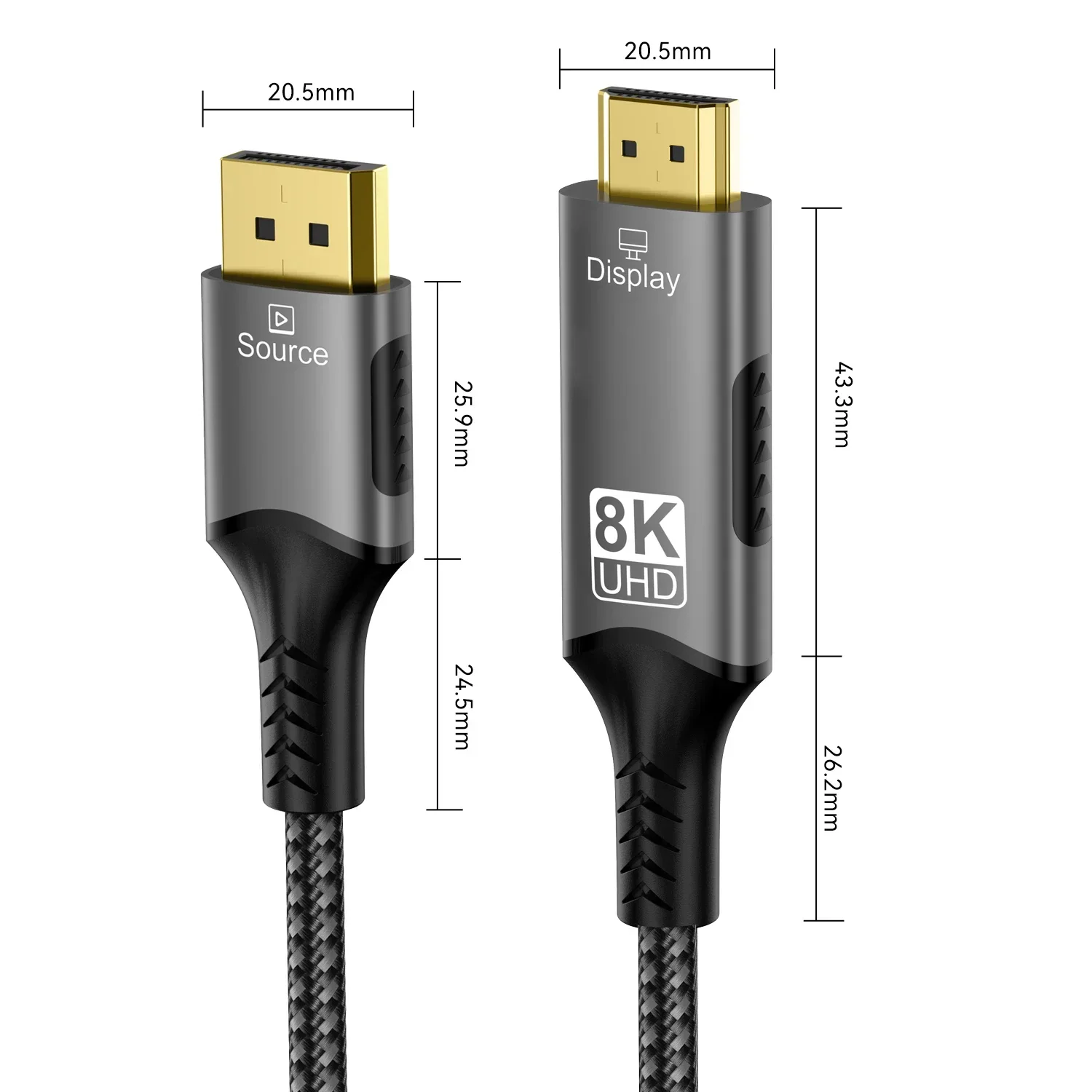 8K DisplayPort-HDMI 호환 케이블 8K@60Hz 4k@120hz DP-HDMI 어댑터 디스플레이 포트 PC HDTV 프로젝터 Xbox용 비디오 오디오