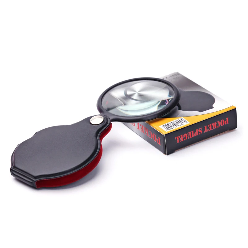 10X 접이식 돋보기 휴대용 휴대용 돋보기 렌즈 미니 포켓 쥬얼리 노인을위한 루페 안경 읽기 50/60/70mm