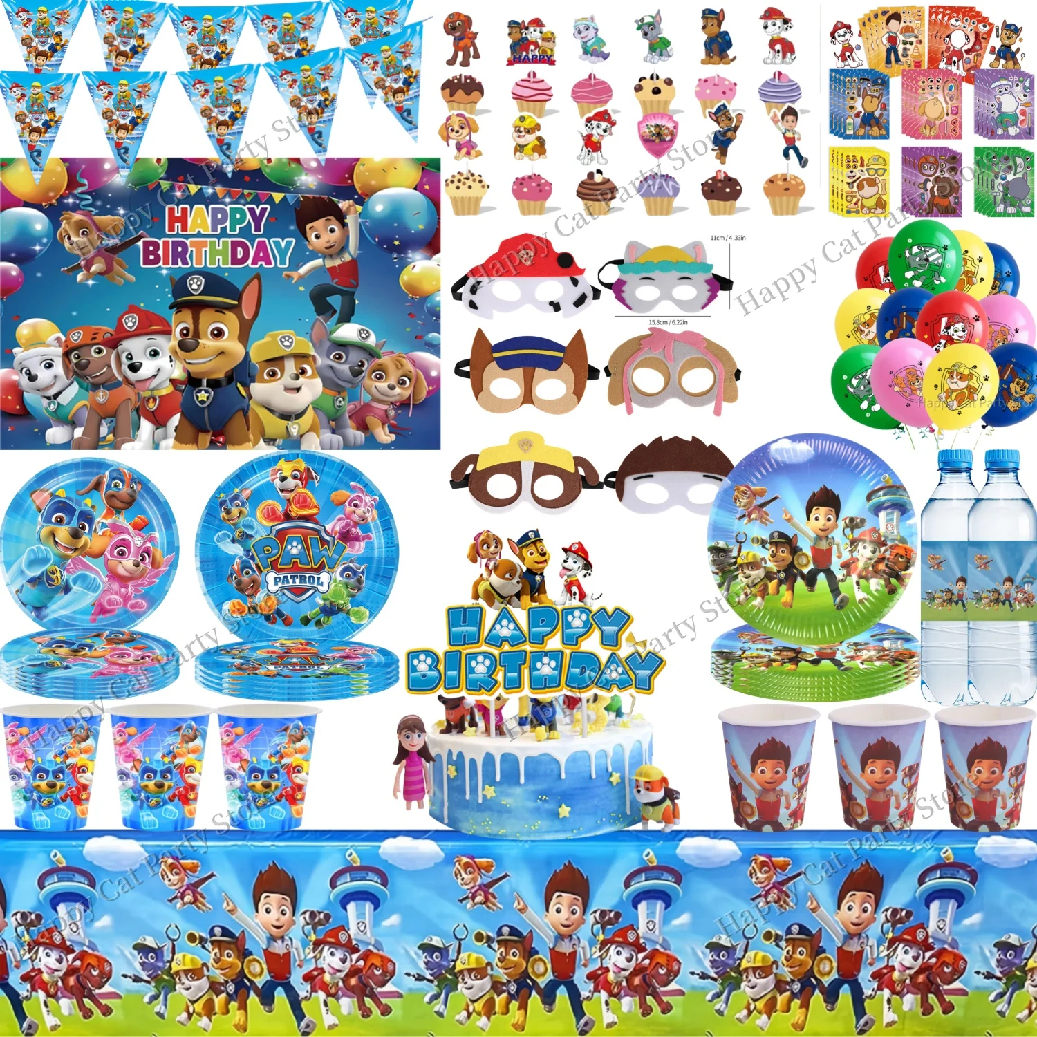 PAW 순찰 생일 파티 장식 식기 식탁보 접시 컵 풍선 베이비 샤워 PAW 순찰 파티 용품 어린이 호의 선물 title=PAW 순찰 생일 파티 장식 식기 식탁보 접시 컵 풍선 베이비 샤워 PAW 순찰 파티 용품 어린이 호의 선물 