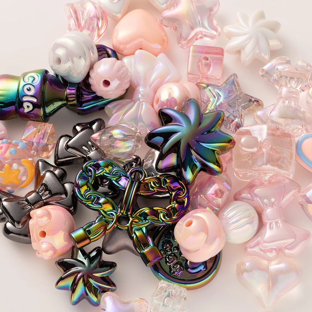 20/50g 혼합 스타일 Y2K 아크릴 활 꽃 비즈 DIY 목걸이 팔찌 전화 체인 만들기 용품 공예 액세서리 재료