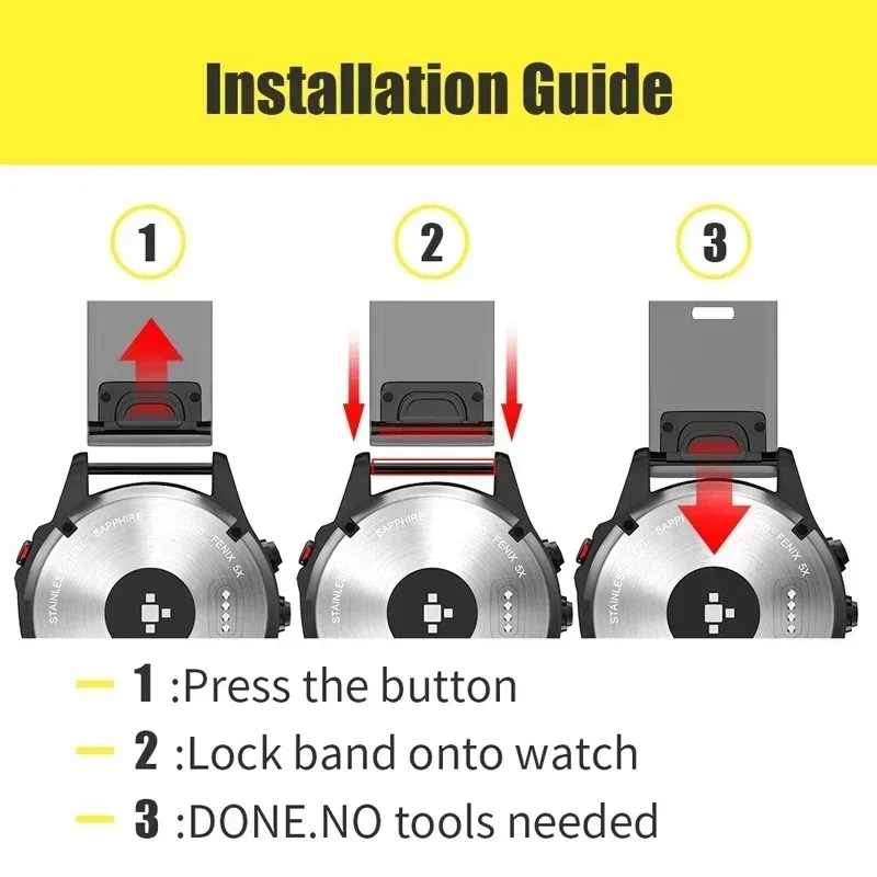 Garmin Fenix ​​8 7 Pro 7X 6X 5X 8X Plus Garmin Tactix 8 9 7 Epix Pro QuickFit 시계 밴드 용 스테인레스 스틸 스트랩