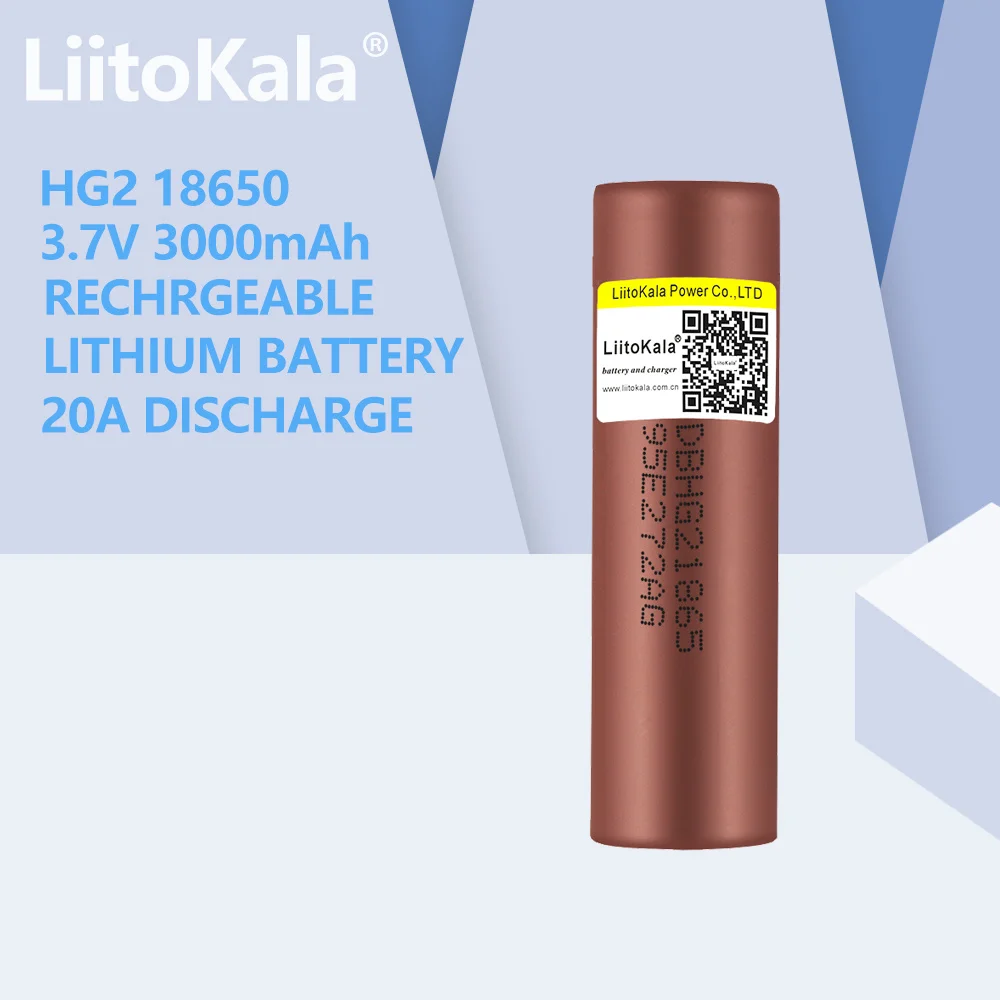 LiitoKala 100% 새로운 HG2 18650 3000mAh 충전식 배터리 18650HG2 3.6V 방전 20A 최대 35A 전원 배터리