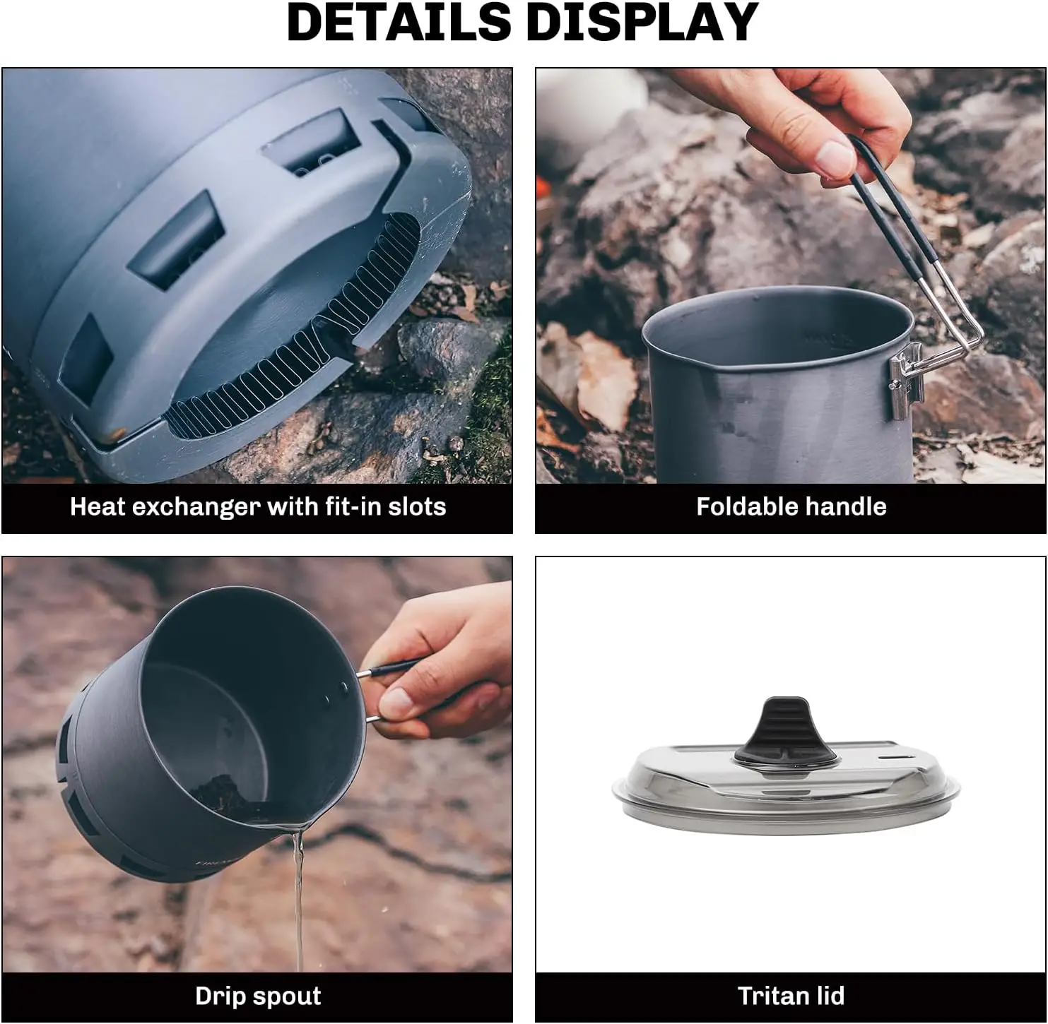 Fire-Maple G2 Petrel 초경량 냄비 하이킹 여행 캠핑을위한 경량 야외 고효율 열교환 기 냄비 750ML