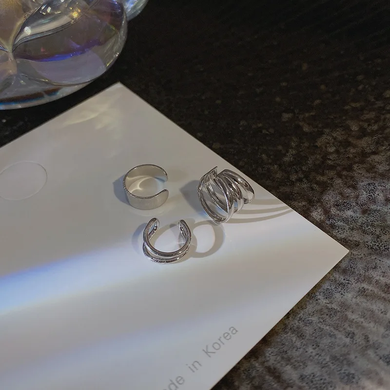 실버 컬러 여성을위한 클립 귀걸이 남자 크리 에이 티브 간단한 C 귀에 커프 비 피어싱 귀 귀 클립 세트 트렌드 쥬얼리 선물