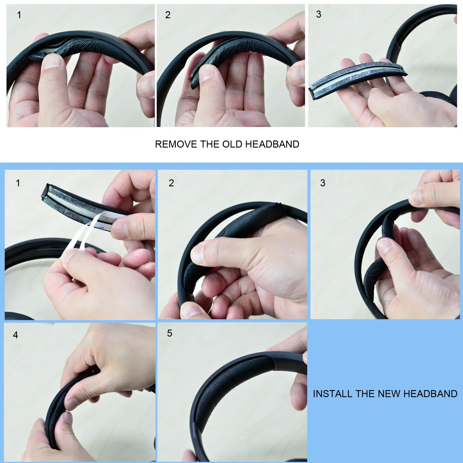 JBL Tune 700(700BT)/710(710BT)/720(720BT)/750(750BT,750BTNC)/760(760NC)/770(770NC) 헤드폰용 이어패드 교체용 헤드밴드