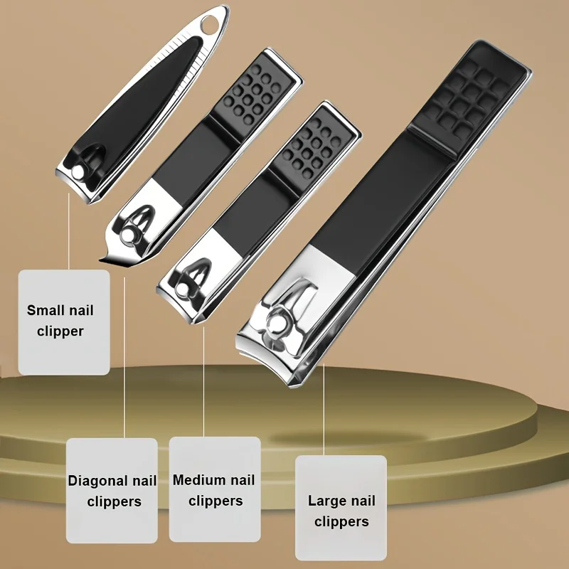 7/16/18Pcs 매니큐어 세트 스테인레스 스틸 전문 페디큐어 키트 네일 그루밍 키트 클리퍼 키트 블랙 PU 가죽 케이스