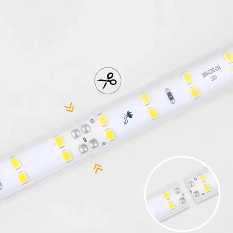 220V Led 스트립 1-30m Eu 플러그 2835 유연한 리본 빛 방수 Led 테이프 홈 부엌 야외 정원 장식 조명